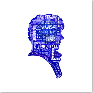 Sherlock blue typography - by erndub Posters and Art